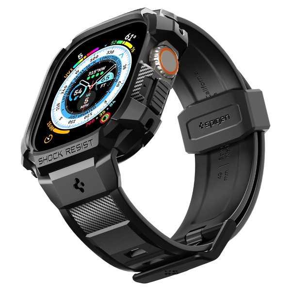 Spigen Apple Watch Ultra Deksel Armbånd Rugged Armor Pro Svart