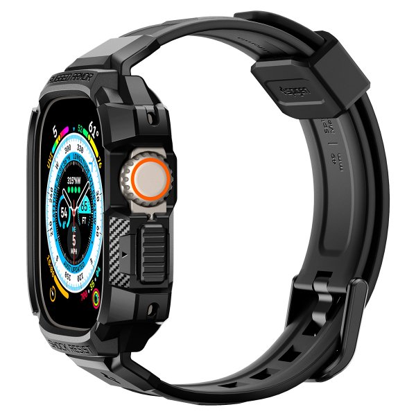 Spigen Apple Watch Ultra Deksel Armbånd Rugged Armor Pro Svart