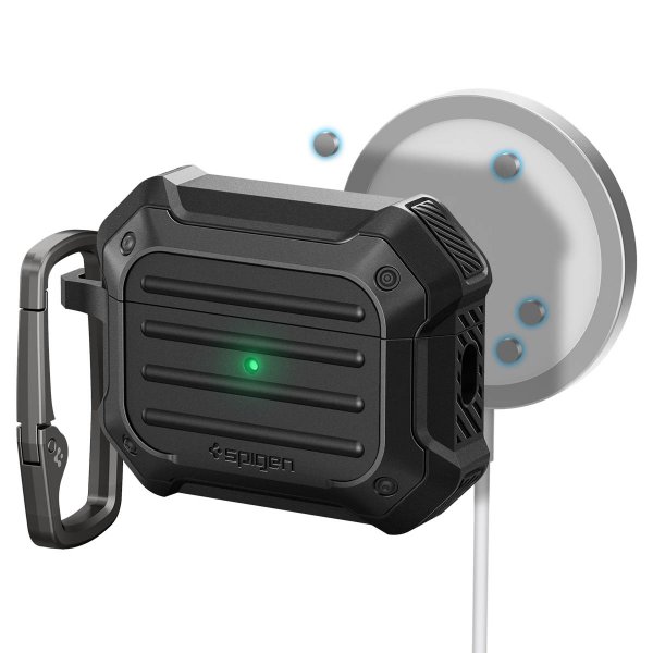 Spigen AirPods Pro 2 Deksel Tough Armor MagSafe Svart