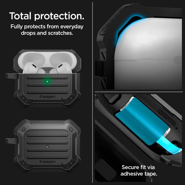 Spigen AirPods Pro 2 Deksel Tough Armor MagSafe Svart