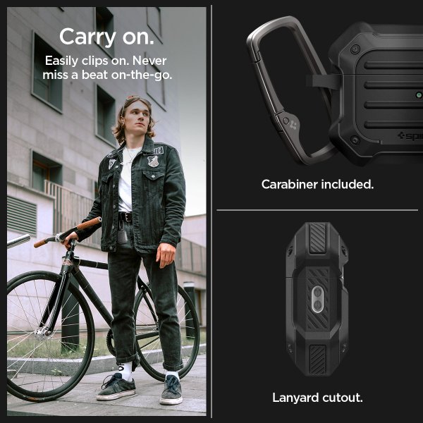 Spigen AirPods Pro 2 Deksel Tough Armor MagSafe Svart