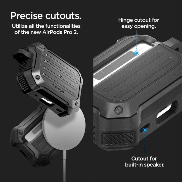 Spigen AirPods Pro 2 Deksel Tough Armor MagSafe Svart