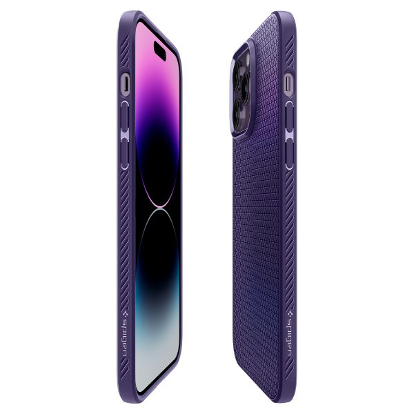 Spigen iPhone 14 Pro Max Deksel Liquid Air Deep Purple