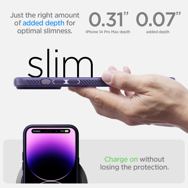 Spigen iPhone 14 Pro Max Deksel Liquid Air Deep Purple