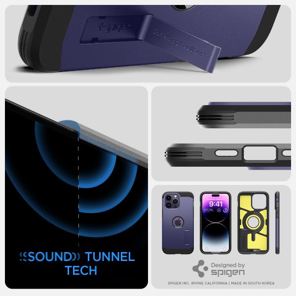 Spigen iPhone 14 Pro Max Deksel Tough Armor MagFit Deep Purple