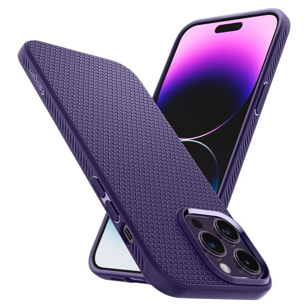 Spigen iPhone 14 Pro Deksel Liquid Air Deep Purple