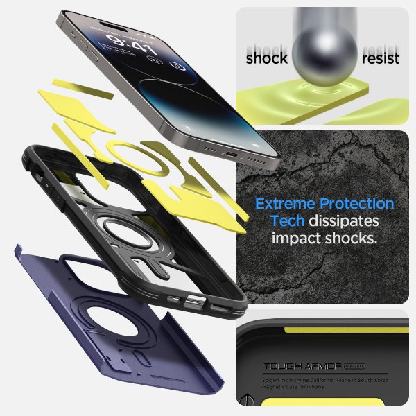 Spigen iPhone 14 Pro Deksel Tough Armor MagFit Deep Purple