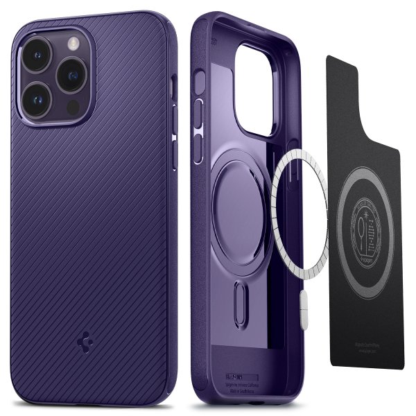 Spigen iPhone 14 Pro Max Deksel Mag Armor MagFit Deep Purple