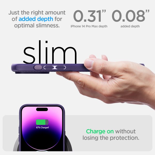 Spigen iPhone 14 Pro Max Deksel Mag Armor MagFit Deep Purple