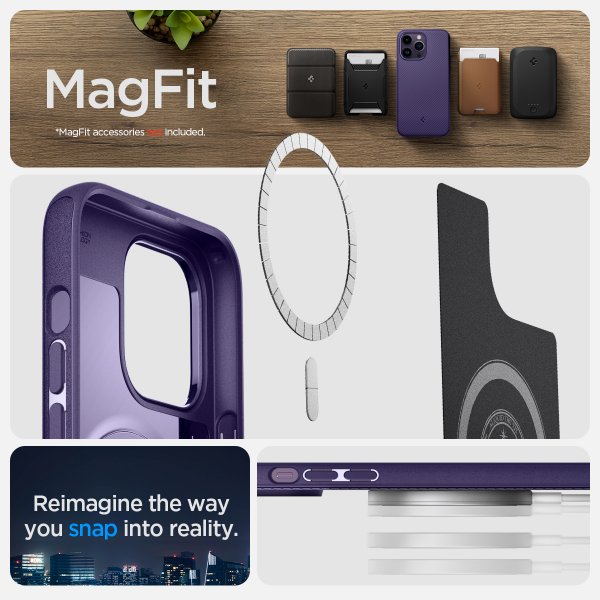 Spigen iPhone 14 Pro Deksel Mag Armor MagFit Deep Purple