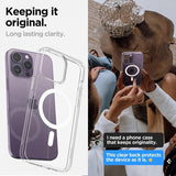 Spigen iPhone 14 Pro Deksel AirSkin Hybrid MagFit Hvit