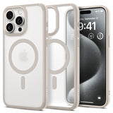 Spigen iPhone 15 Pro Max Deksel Ultra Hybrid MagFit Frost Natural Titanium