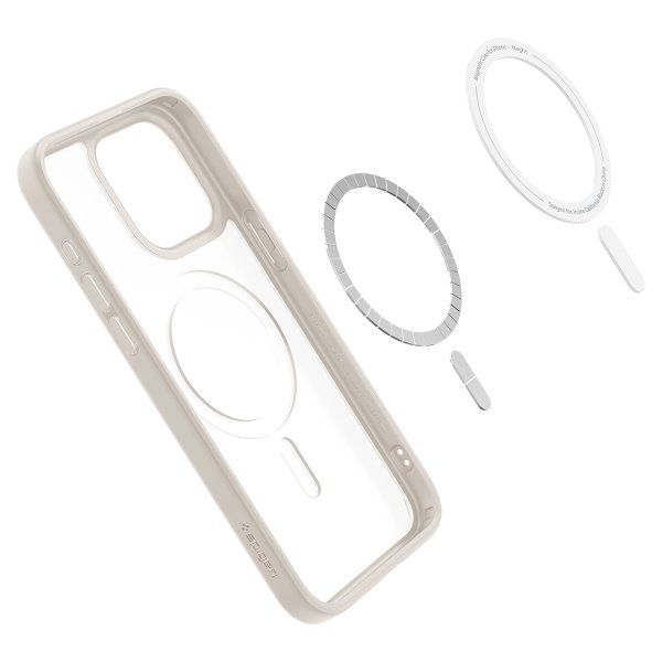 Spigen iPhone 15 Pro Max Deksel Ultra Hybrid MagFit Frost Natural Titanium