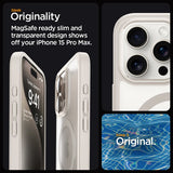 Spigen iPhone 15 Pro Max Deksel Ultra Hybrid MagFit Frost Natural Titanium