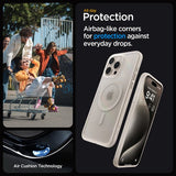 Spigen iPhone 15 Pro Max Deksel Ultra Hybrid MagFit Frost Natural Titanium
