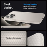 Spigen iPhone 15 Pro Max Deksel Liquid Air Natural Titanium