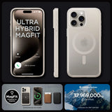Spigen iPhone 15 Pro Deksel Ultra Hybrid MagFit Frost Natural Titanium