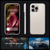 Spigen iPhone 15 Pro Deksel Liquid Air Natural Titanium