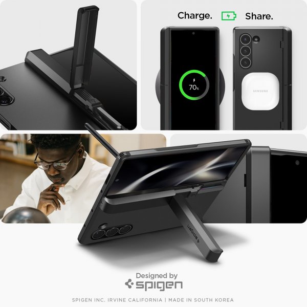 Spigen Samsung Galaxy Z Fold 6 Deksel Tough Armor Pro P Svart