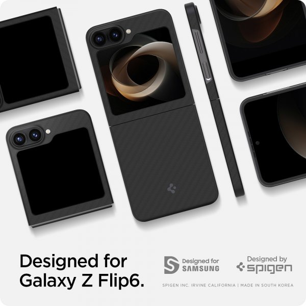 Spigen Samsung Galaxy Z Flip 6/Flip 7 FE Deksel Air Skin Aramid Svart