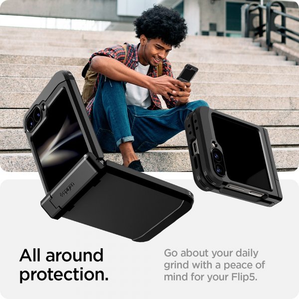 Spigen Samsung Galaxy Z Flip 6/Flip 7 FE Deksel Tough Armor Pro Svart