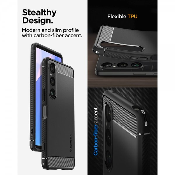 Spigen Sony Xperia 1 VI Deksel Rugged Armor Matte Black
