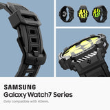 Spigen Samsung Galaxy Watch 7 40mm Armbånd og Deksel Rugged Armor Pro Matte Black