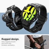 Spigen Samsung Galaxy Watch 7 44mm Armbånd og Deksel Rugged Armor Pro Matte Black