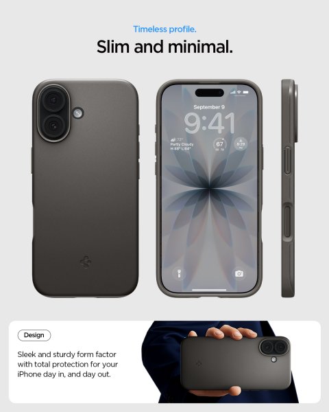 Spigen iPhone 17 Deksel Thin Fit MagFit Gunmetal