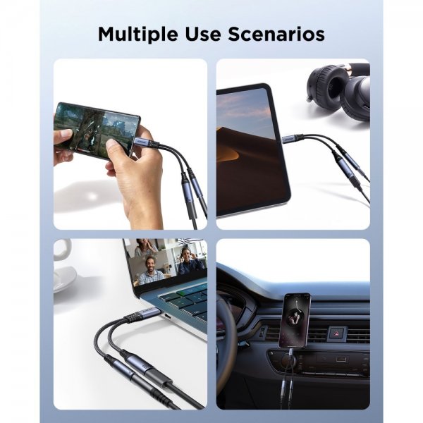Joyroom Adapter 2-in-1 Audio Adapter USB-C to 3.5mm+USB-C
