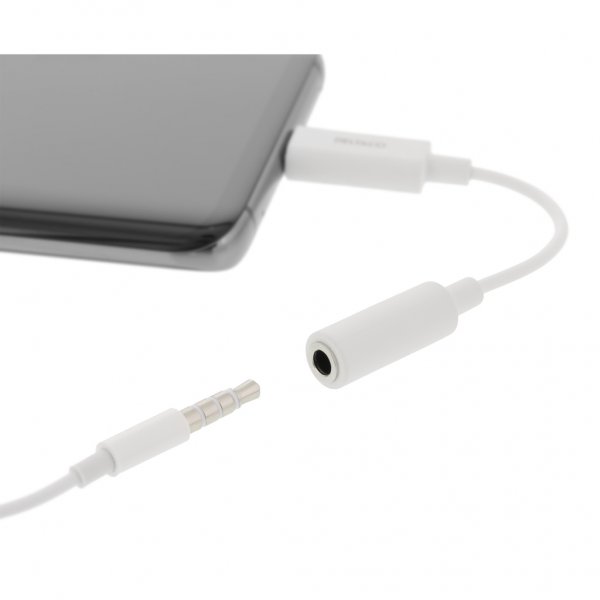 Deltaco Adapter USB-C 3.5mm Hvit
