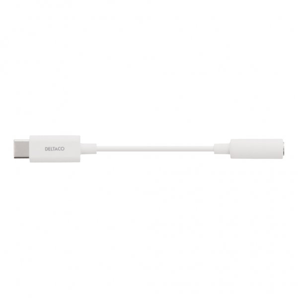 Deltaco Adapter USB-C 3.5mm Hvit