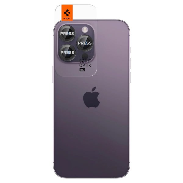 Spigen iPhone 14/15/16/17 Pro & Pro Max Kamerabeskytter GLAS.tR EZ Fit Optik Pro 2-pakning Svart