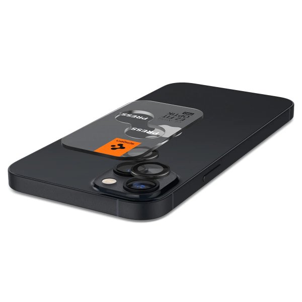 Spigen iPhone 14/15/iPhone 14/15 Plus Kamerabeskytter GLAS.tR EZ Fit Optik Pro 2-pakning Svart