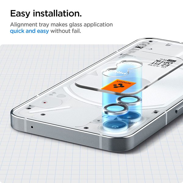 Spigen Nothing Phone (1) Kamerabeskytter GLAS.tR EZ Fit Optik Pro 2-pakning Silver