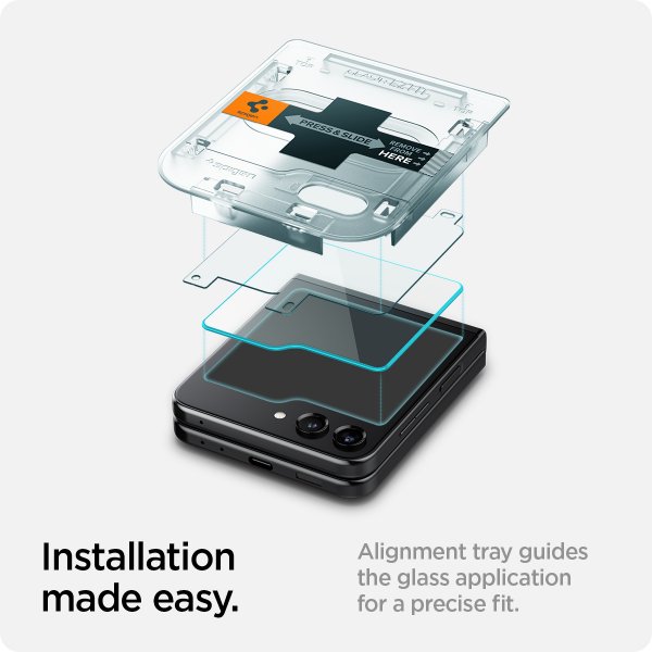 Spigen Samsung Galaxy Z Flip 5 Skjermbeskytter GLAS.tR EZ Fit 2-pakning