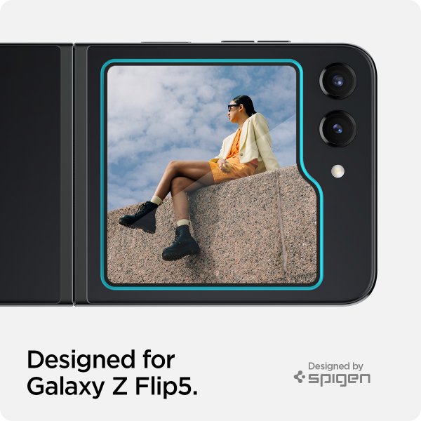 Spigen Samsung Galaxy Z Flip 5 Skjermbeskytter GLAS.tR EZ Fit 2-pakning