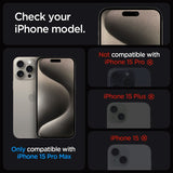 Spigen iPhone 15 Pro Max Skjermbeskytter GLAS.tR EZ Fit FC Svart 2-pakning