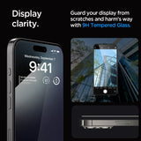 Spigen iPhone 15 Pro Max Skjermbeskytter GLAS.tR EZ Fit FC Svart 2-pakning