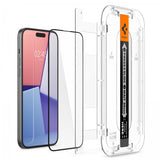 Spigen iPhone 15 Plus Skjermbeskytter GLAS.tR EZ Fit FC Svart 2-pakning