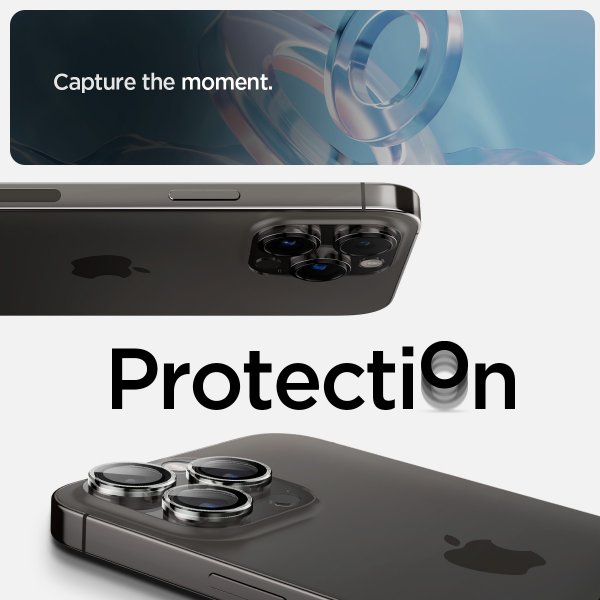Spigen iPhone 14/15/16/17 Pro & Pro Max Kamerabeskytter GLAS.tR EZ Fit Optik Pro 2-pakning Crystal Clear