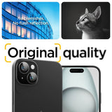 Spigen iPhone 14/15/14 Plus/15 Plus Kamerabeskytter GLAS.tR EZ Fit Optik Pro Crystal Clear 2-pakning
