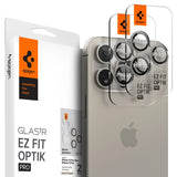 Spigen iPhone 15 Pro/iPhone 15 Pro Max Kamerabeskytter GLAS.tR EZ Fit Optik Pro 2-pakning Natural Titanium