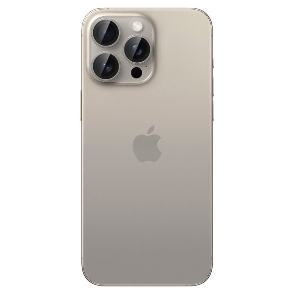 Spigen iPhone 15 Pro/iPhone 15 Pro Max Kamerabeskytter GLAS.tR EZ Fit Optik Pro 2-pakning Natural Titanium