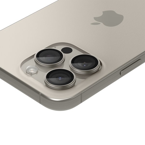 Spigen iPhone 15 Pro/iPhone 15 Pro Max Kamerabeskytter GLAS.tR EZ Fit Optik Pro 2-pakning Natural Titanium