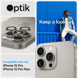 Spigen iPhone 15 Pro/iPhone 15 Pro Max Kamerabeskytter GLAS.tR EZ Fit Optik Pro 2-pakning Natural Titanium