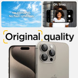 Spigen iPhone 15 Pro/iPhone 15 Pro Max Kamerabeskytter GLAS.tR EZ Fit Optik Pro 2-pakning Natural Titanium