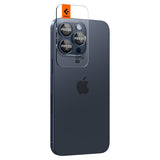 Spigen iPhone 15 Pro/iPhone 15 Pro Max Kamerabeskytter GLAS.tR EZ Fit Optik Pro 2-pakning Blue Titanium