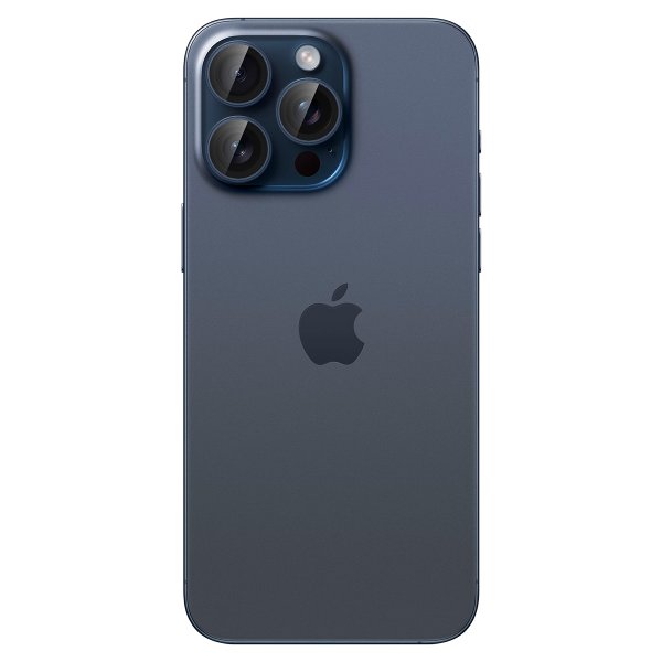 Spigen iPhone 15 Pro/iPhone 15 Pro Max Kamerabeskytter GLAS.tR EZ Fit Optik Pro 2-pakning Blue Titanium