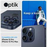 Spigen iPhone 15 Pro/iPhone 15 Pro Max Kamerabeskytter GLAS.tR EZ Fit Optik Pro 2-pakning Blue Titanium
